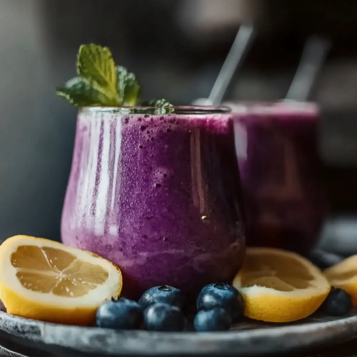 Blueberry Avocado Smoothie With Lemon & Yogurt
