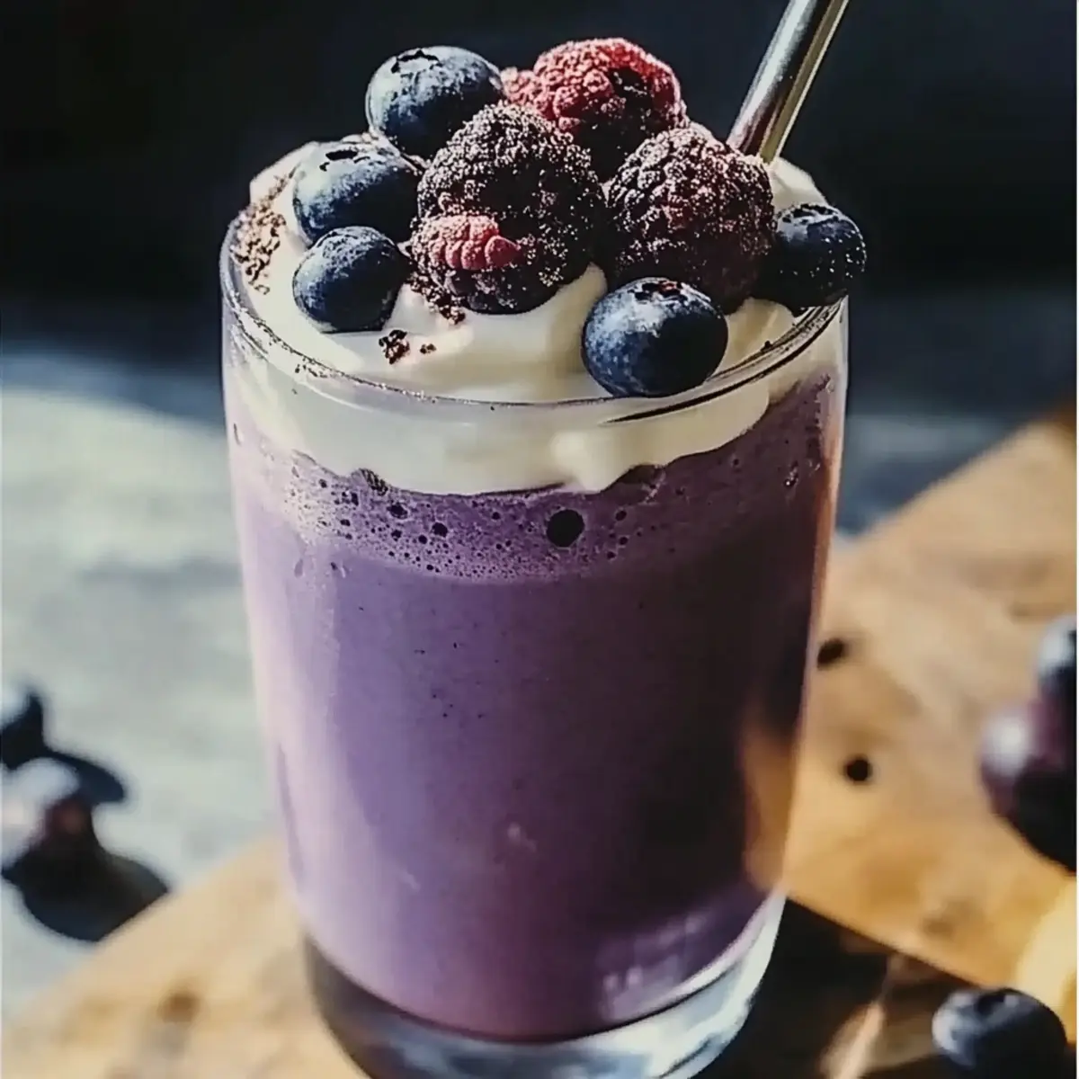 Blueberry Cheesecake Protein Smoothie