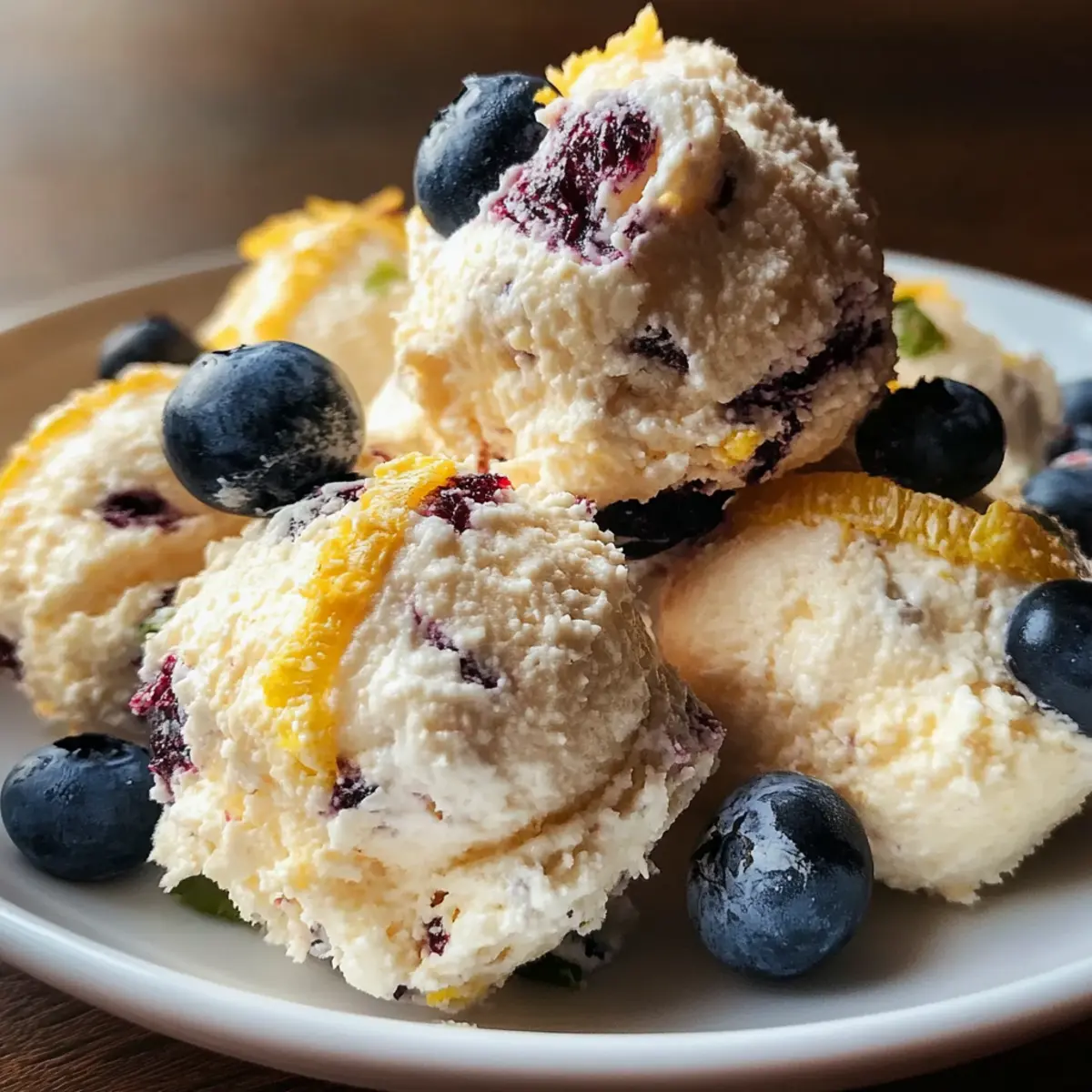 Blueberry and Lemon Zest Cottage Cheese Bites