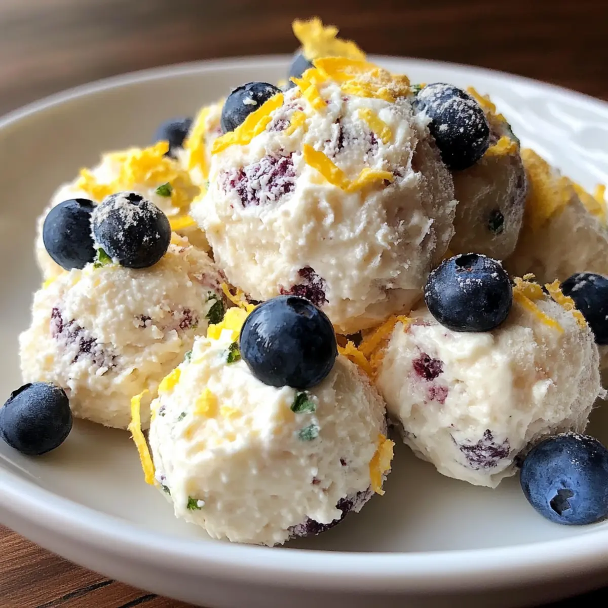 Blueberry and Lemon Zest Cottage Cheese Bites