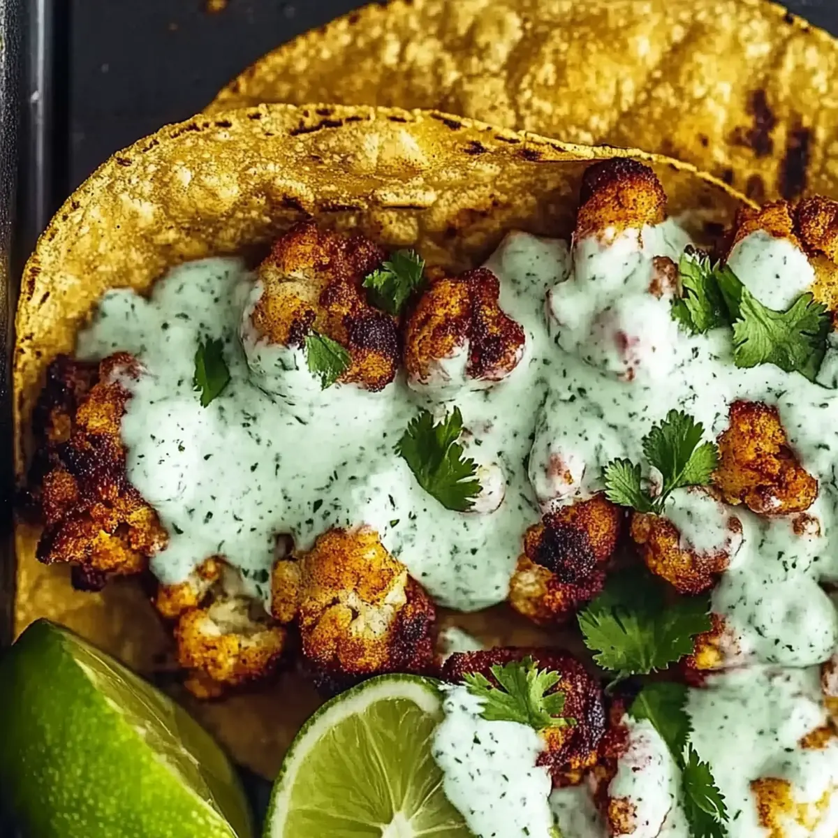 Cauliflower Tacos with Cilantro Lime Crema