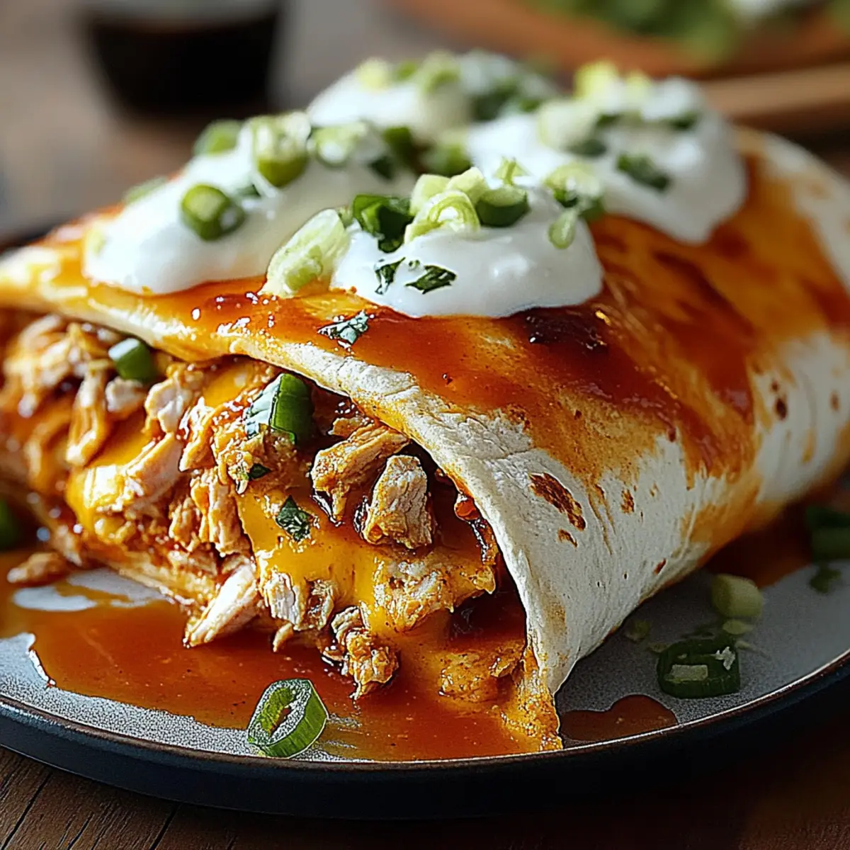 Cheesy Buffalo Chicken Burritos