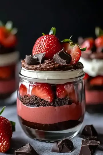 Chocolate Strawberry Mousse Cake Parfaits