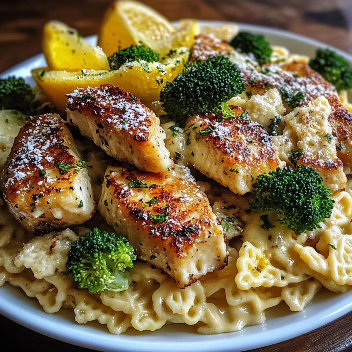 Cowboy Butter Lemon Bowtie Chicken with Broccoli