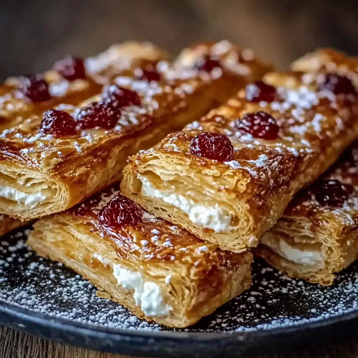 Cranberry Orange Cream Cheese Pastry Straws