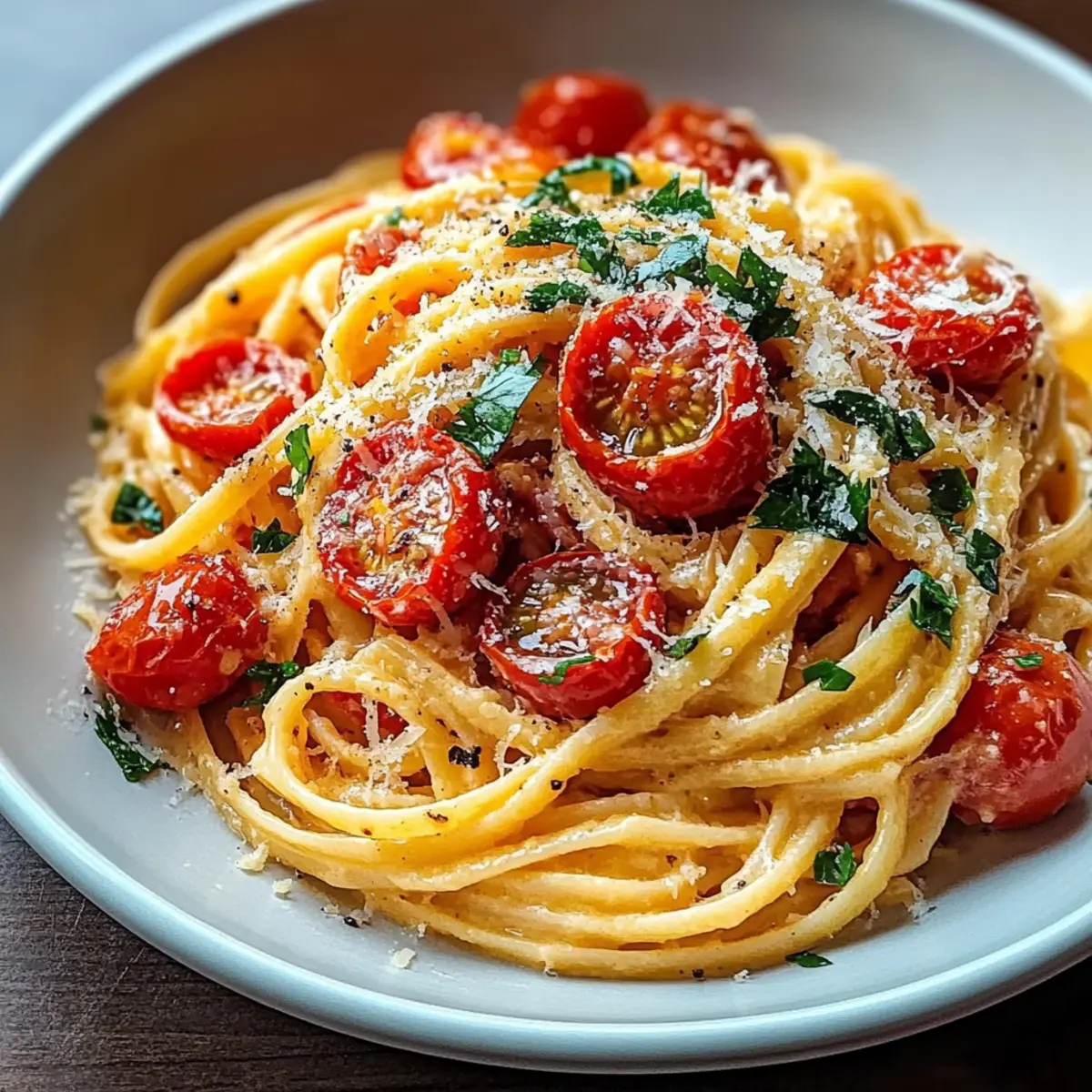 Creamy Fresh Tomato Garlic Pasta