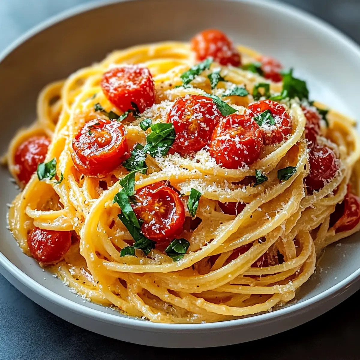 Creamy Fresh Tomato Garlic Pasta