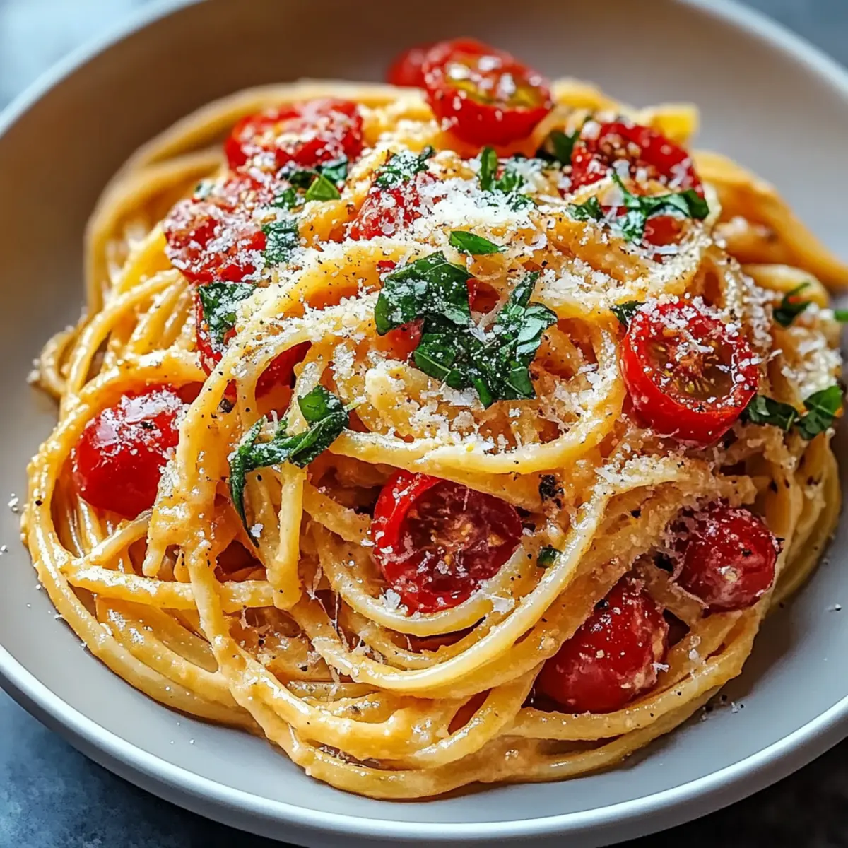 Creamy Fresh Tomato Garlic Pasta