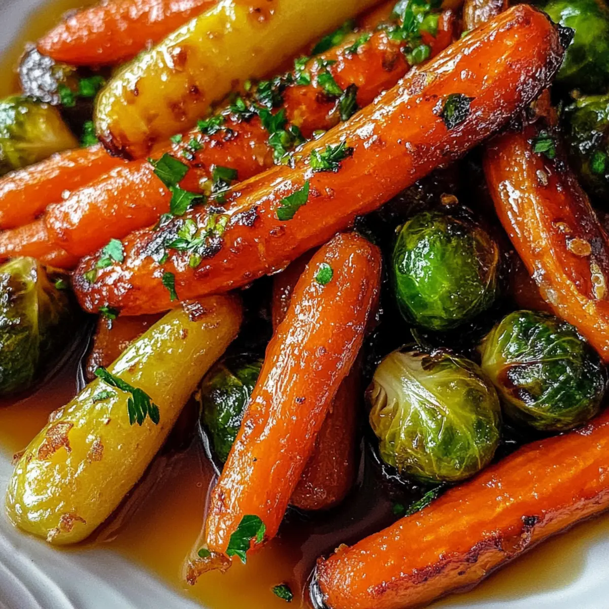 Crispy Maple Glazed Carrots and Brussel Sprouts