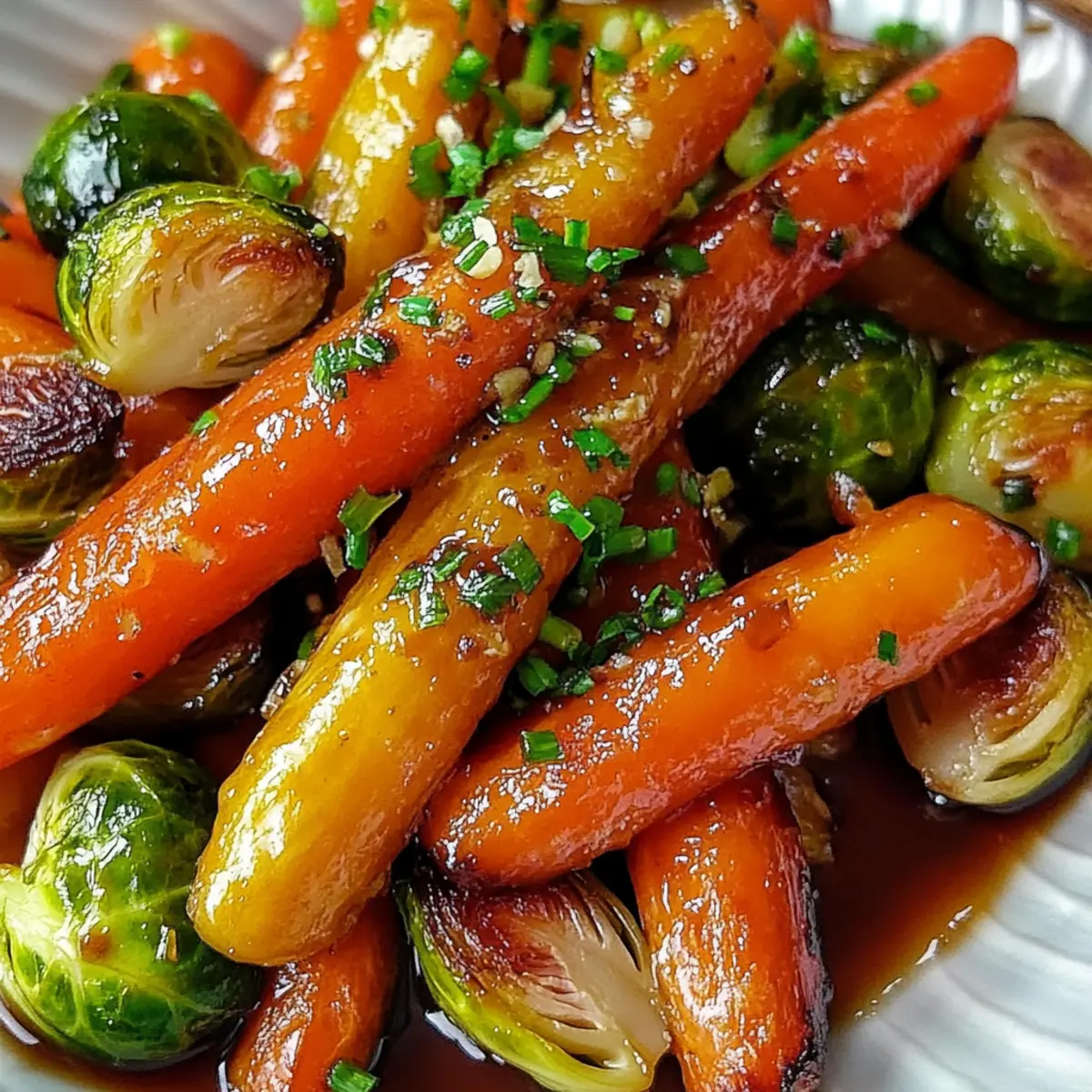 Crispy Maple Glazed Carrots and Brussel Sprouts