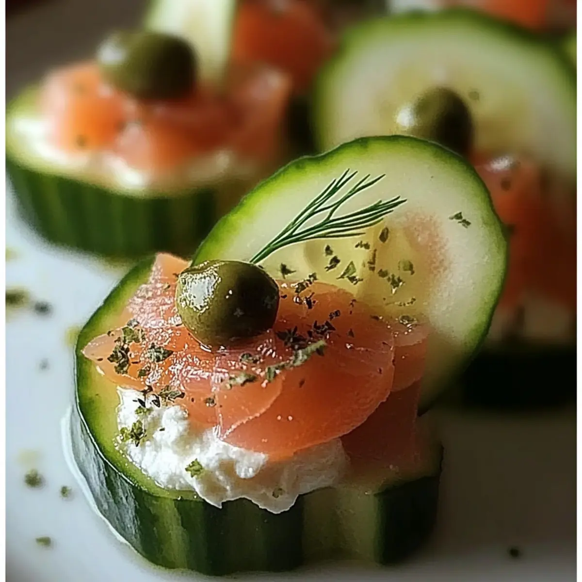 Cucumber Bites with Smoked Salmon