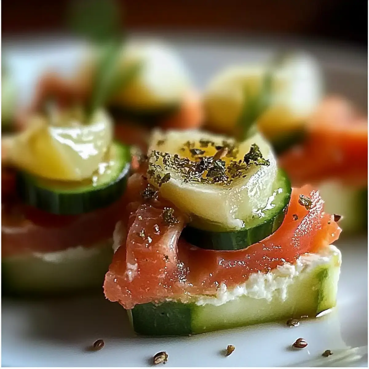 Cucumber Bites with Smoked Salmon
