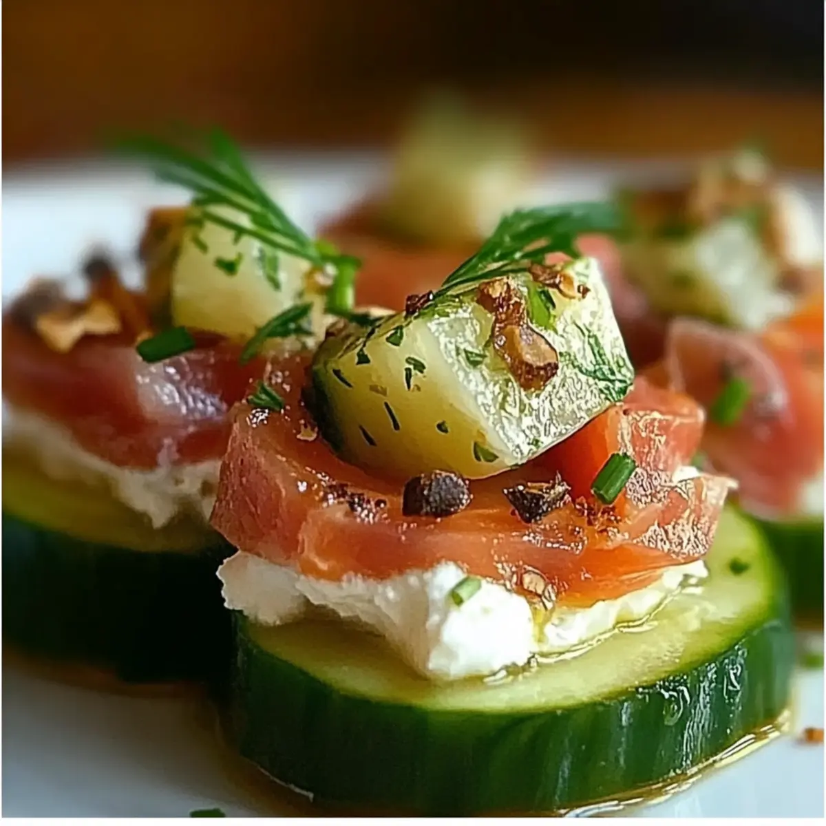 Cucumber Bites with Smoked Salmon