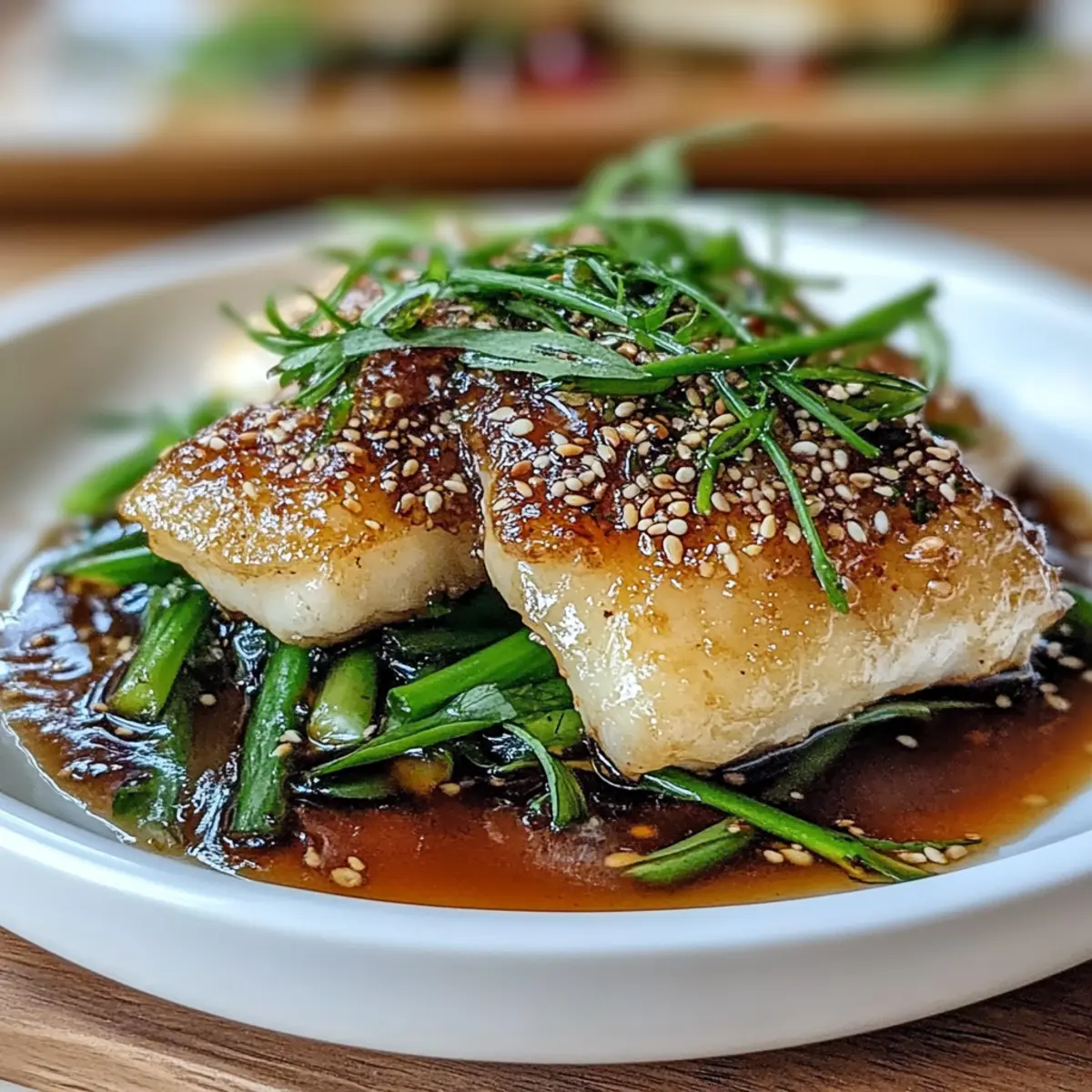 Flaky Cod With Ginger Soy Glaze