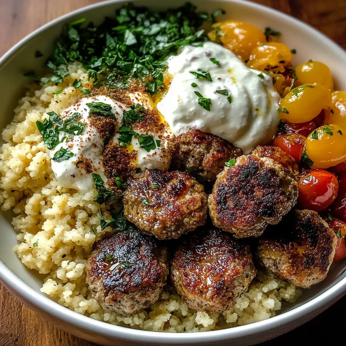 Greek Meatball Bowl