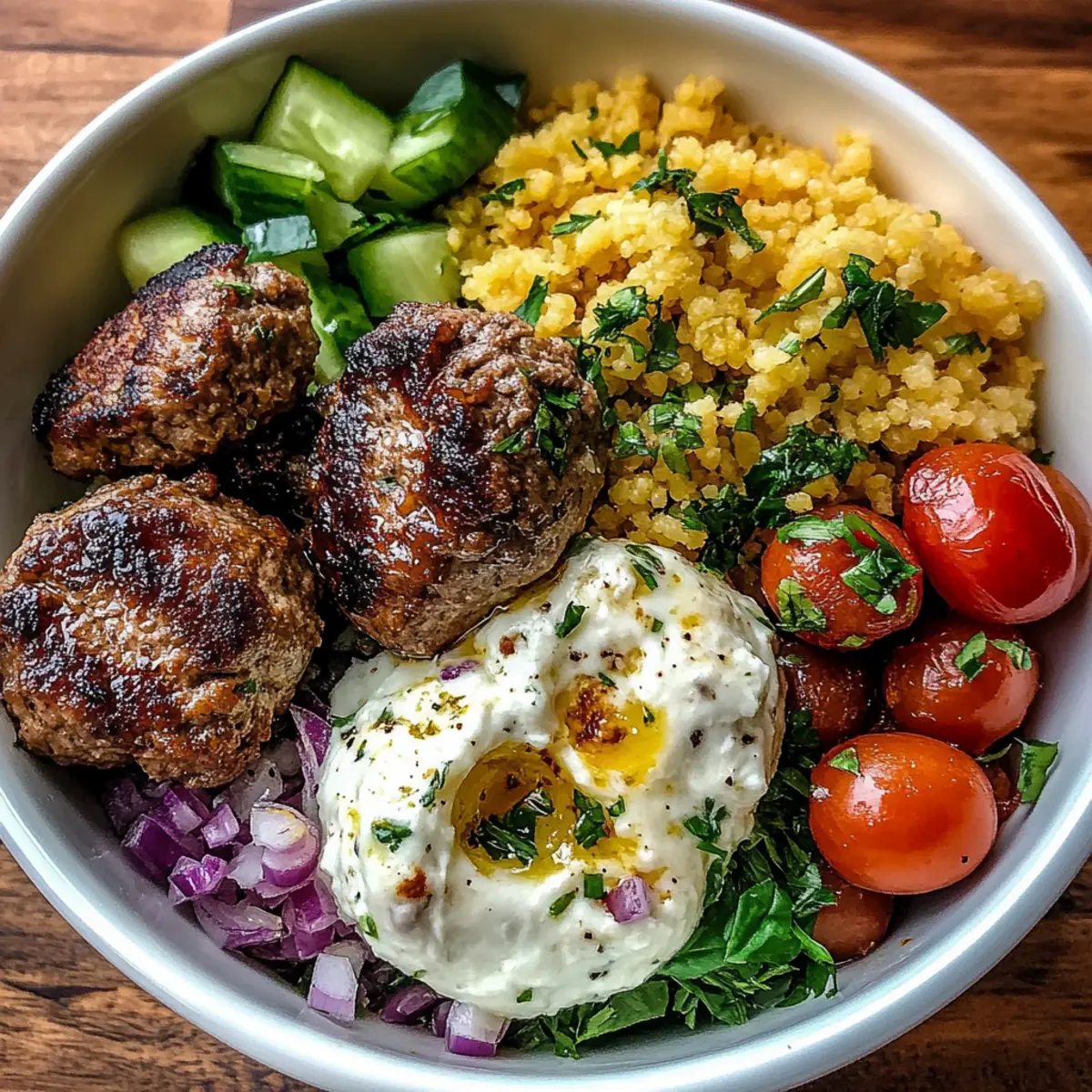 Greek Meatball Bowl