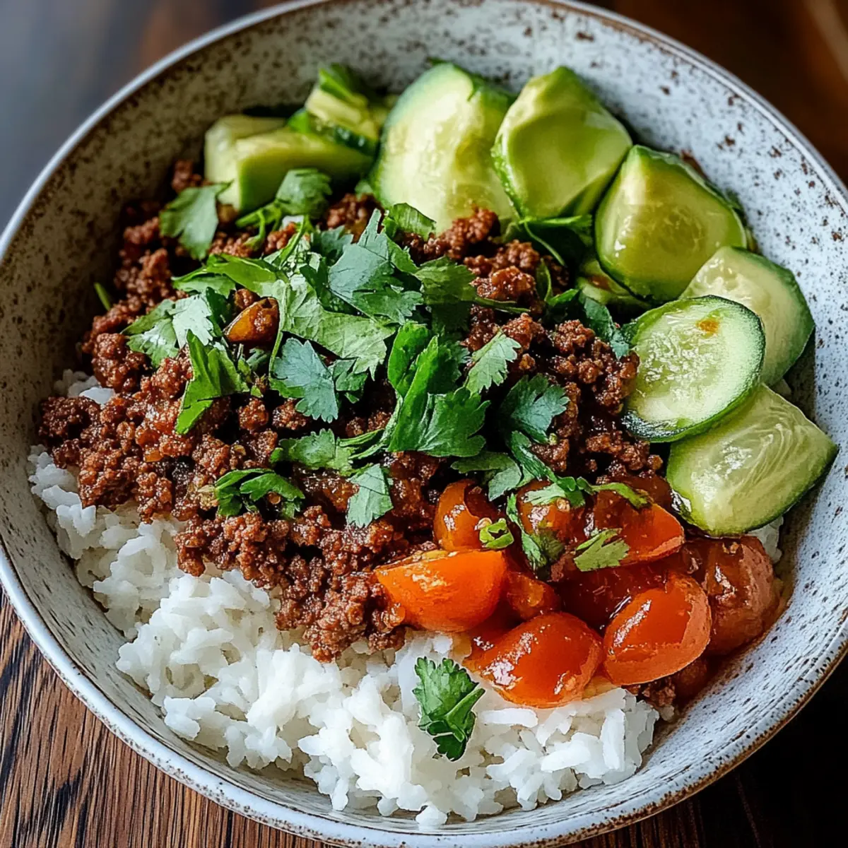 Ground Beef Hot Honey Bowl