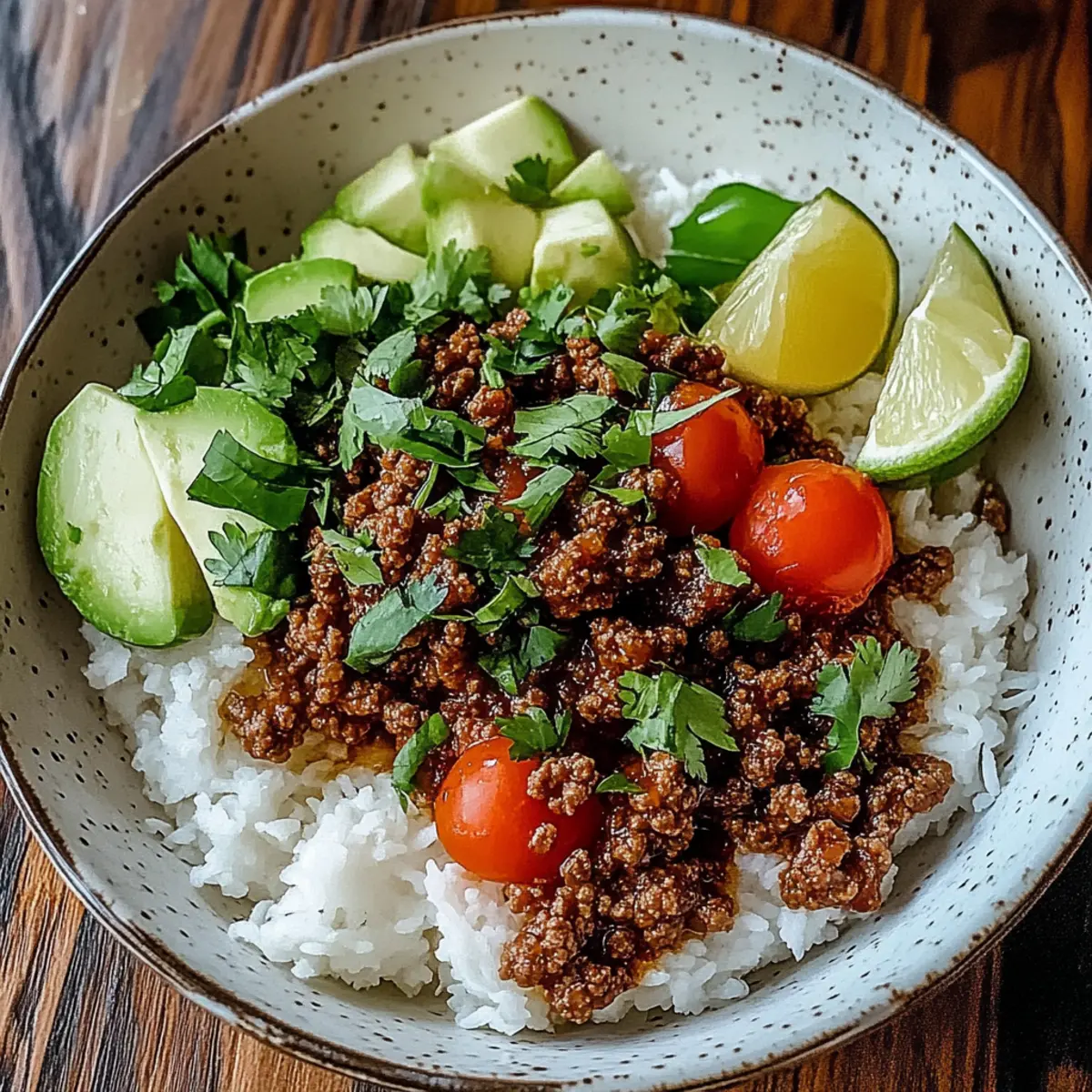 Ground Beef Hot Honey Bowl