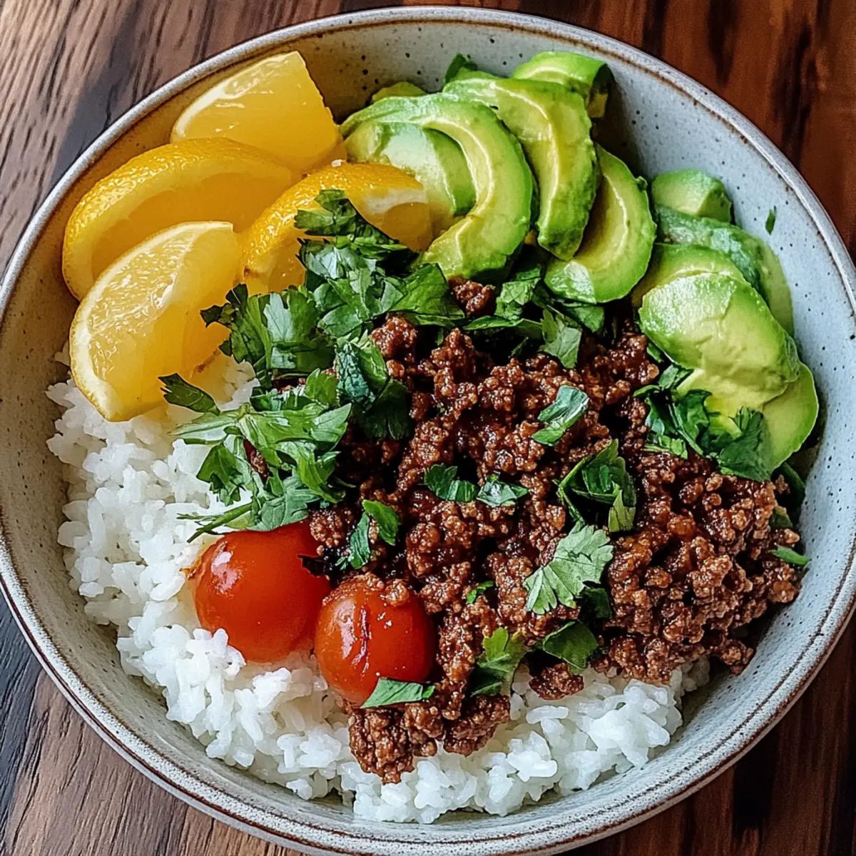 Ground Beef Hot Honey Bowl