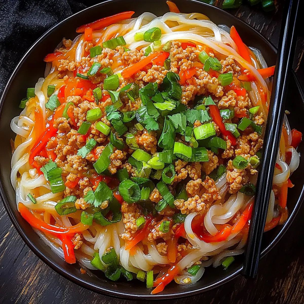 Ground Chicken Sweet Chili Noodles