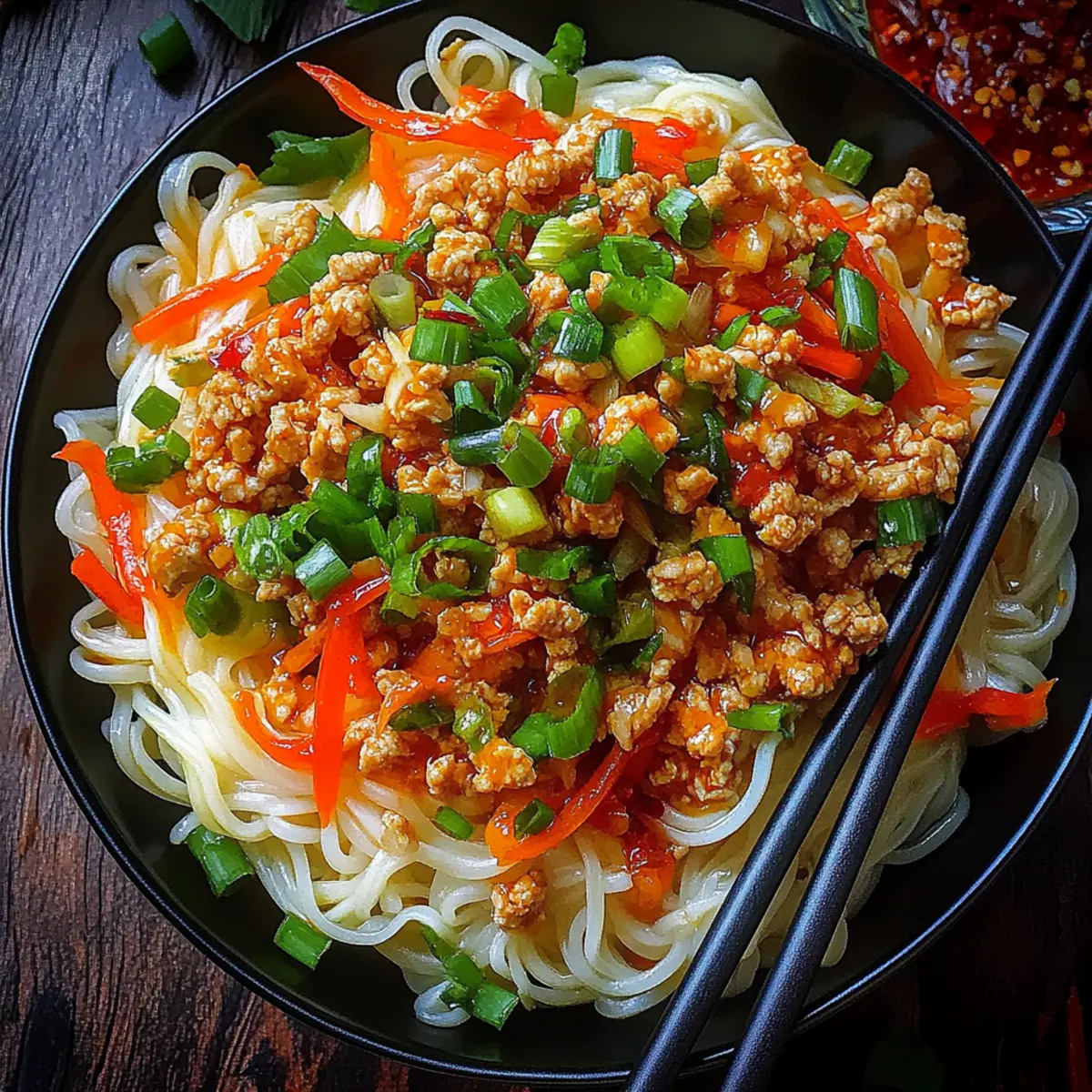 Ground Chicken Sweet Chili Noodles