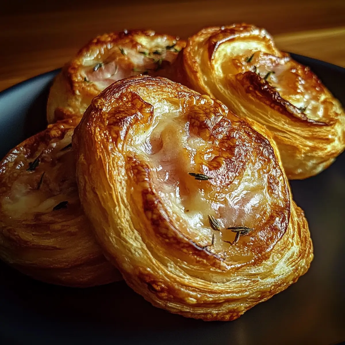Ham and Cheese Puff Pastry Swirls