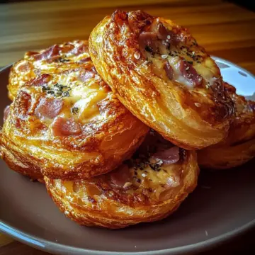 Ham and Cheese Puff Pastry Swirls