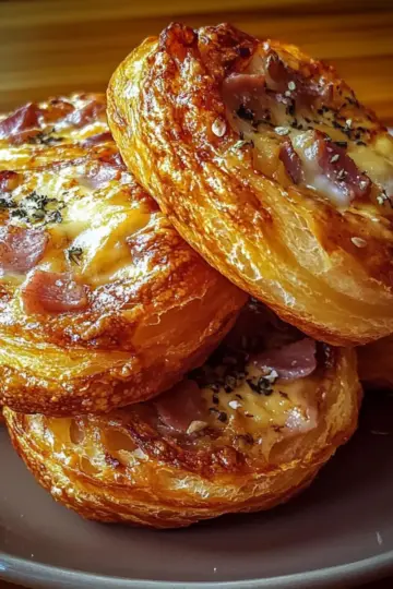 Ham and Cheese Puff Pastry Swirls
