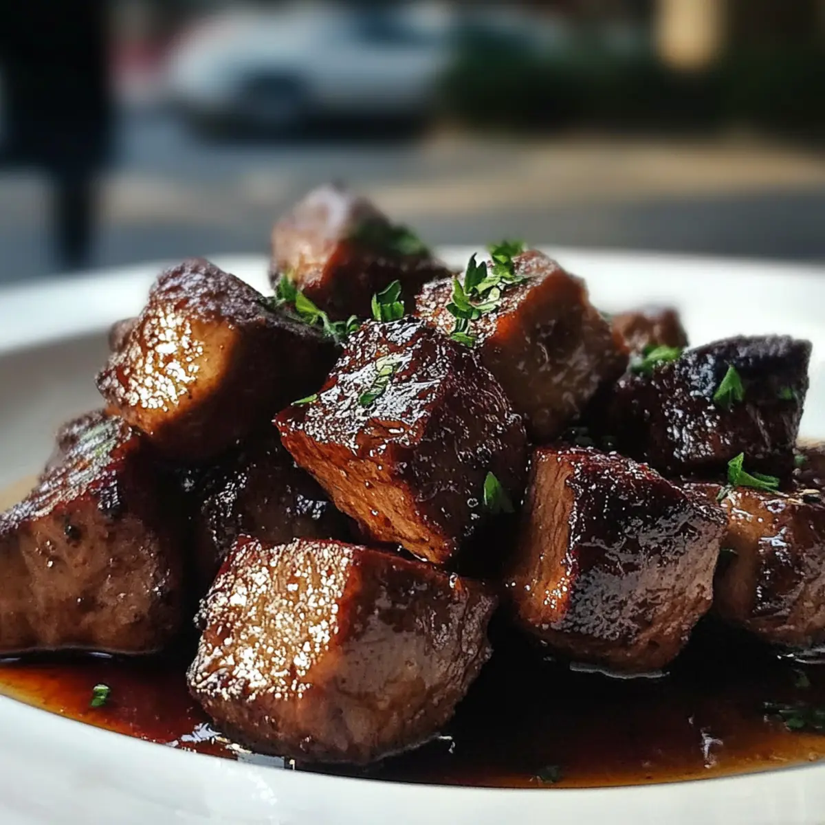 Healthy Clean High Protein Garlic Balsamic Steak Bites