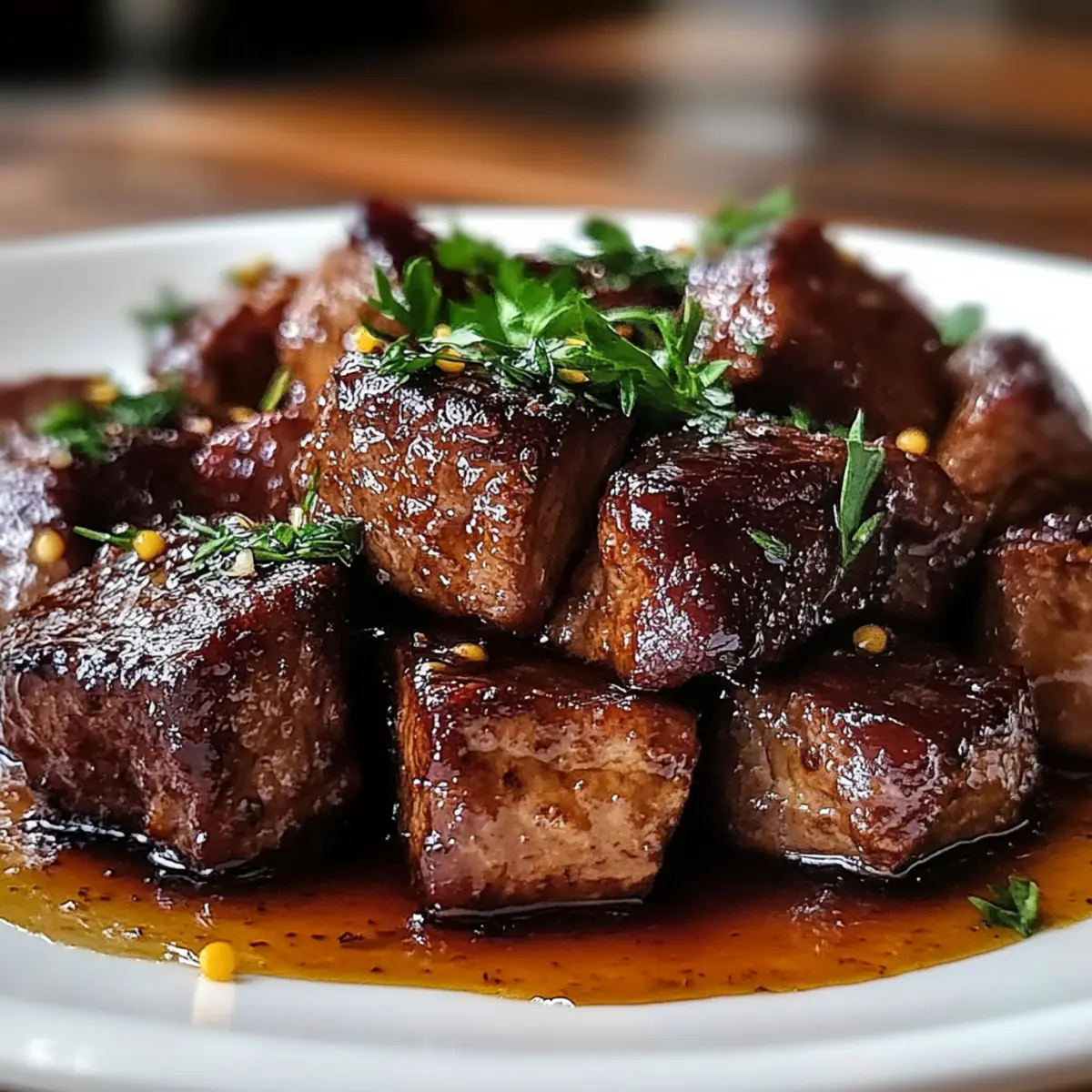 Healthy Clean High Protein Garlic Balsamic Steak Bites