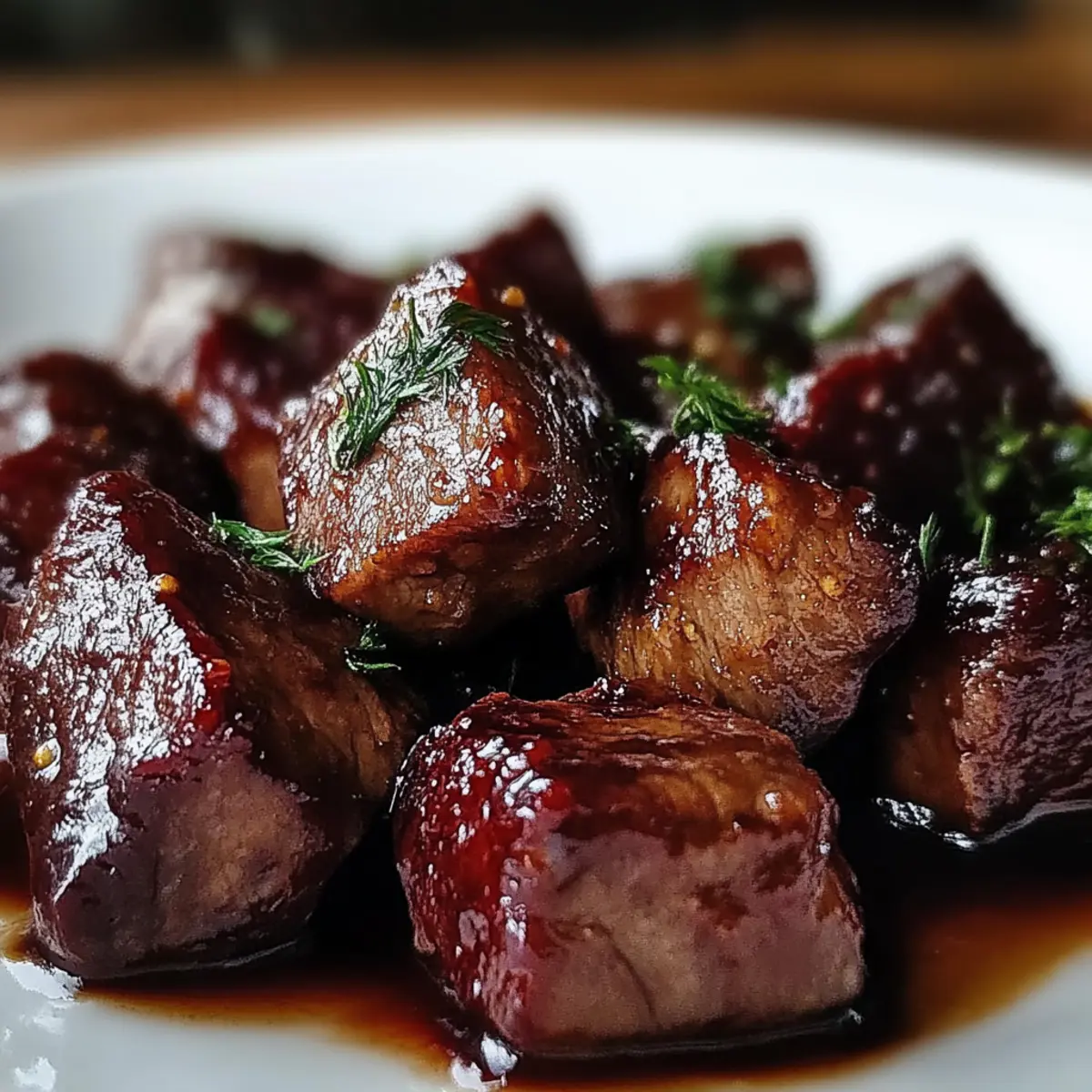 Healthy Clean High Protein Garlic Balsamic Steak Bites