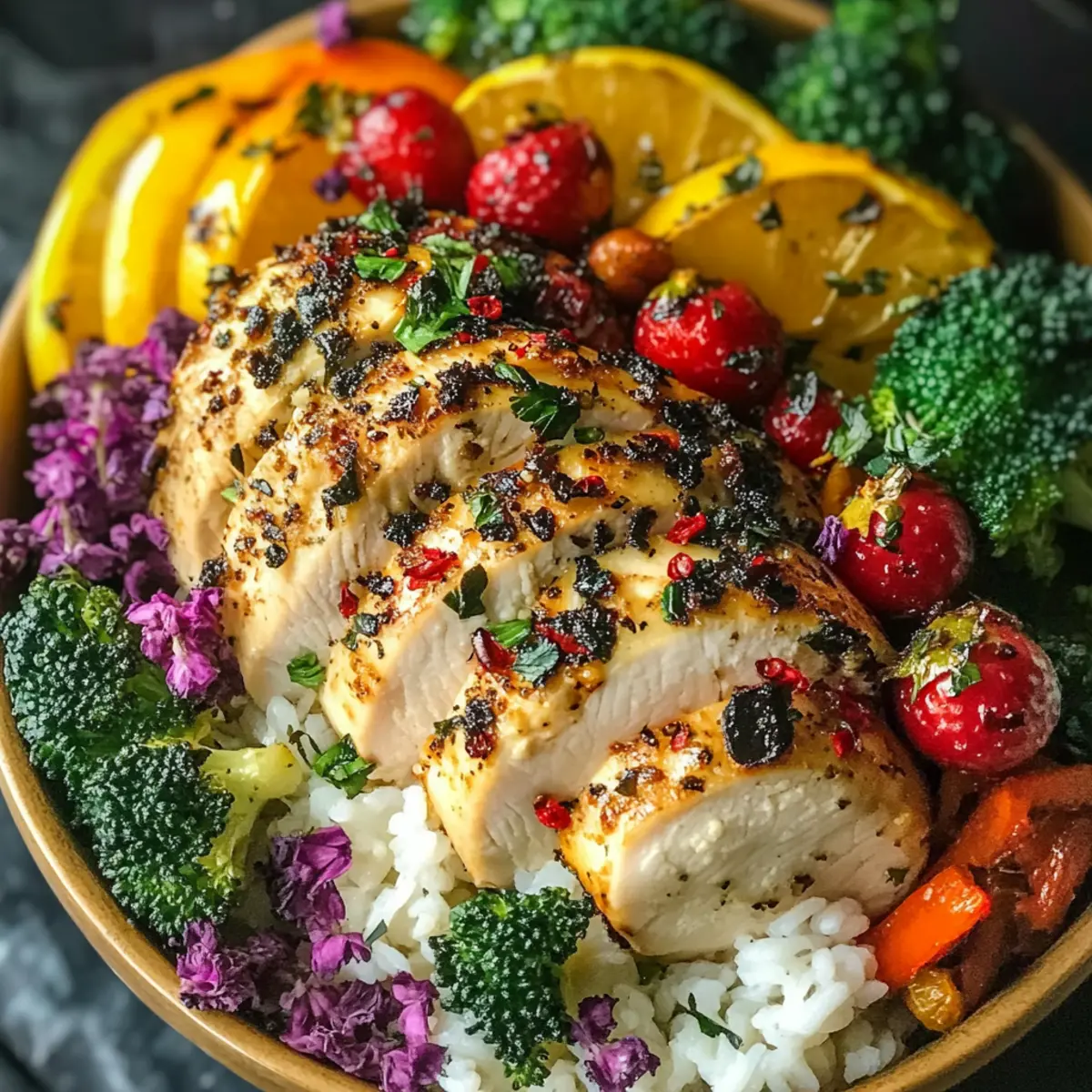 Healthy Lemon Garlic Chicken Meal Prep Bowls
