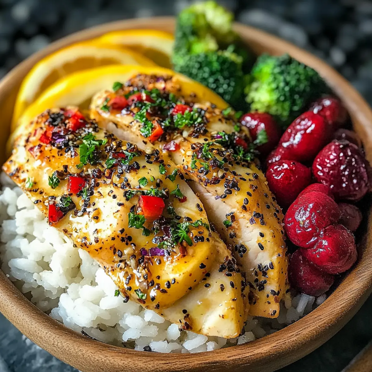 Healthy Lemon Garlic Chicken Meal Prep Bowls