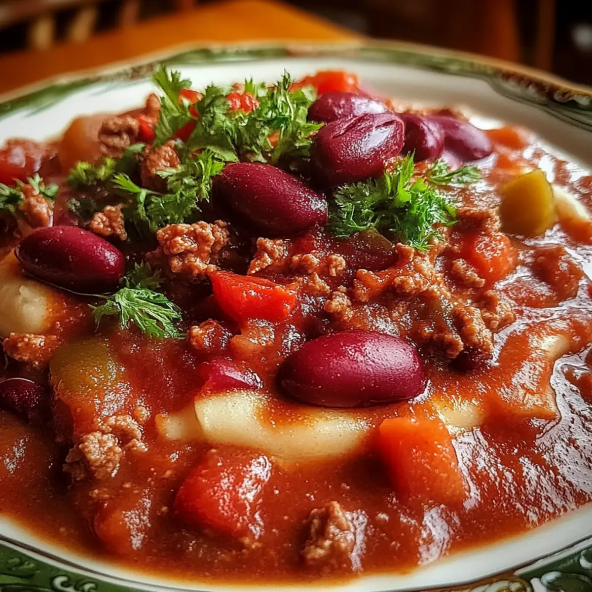 Hearty Slow-Simmered Spicy Tex-Mex Chili