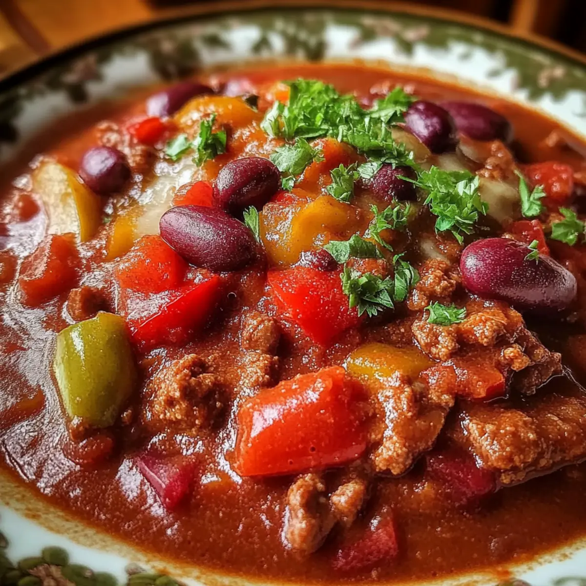 Hearty Slow-Simmered Spicy Tex-Mex Chili