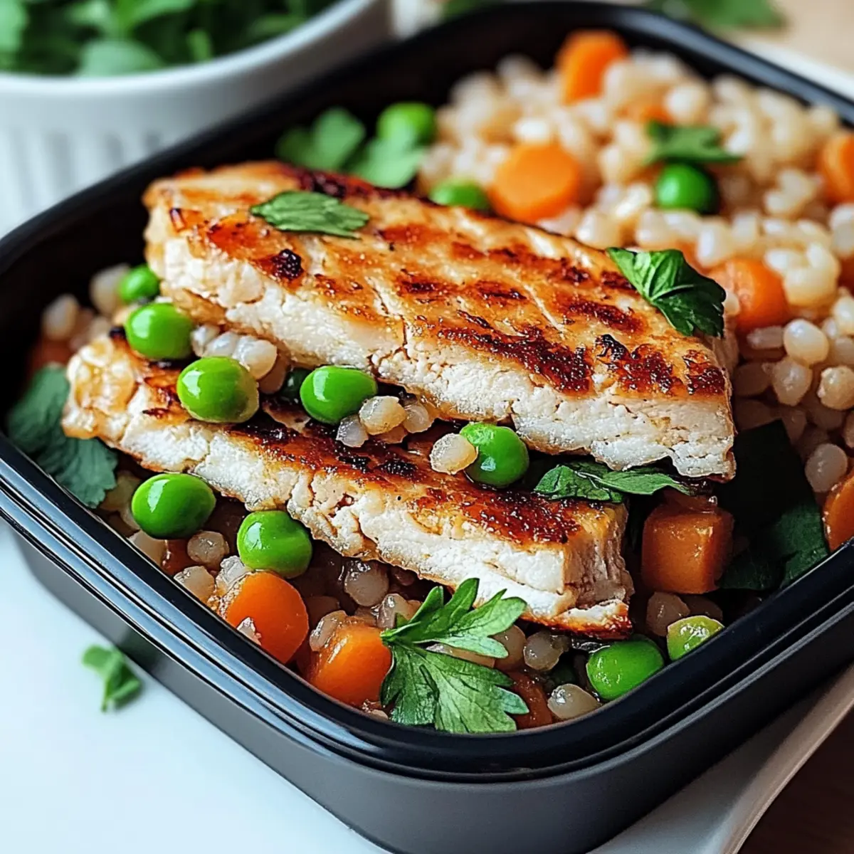 High Protein Crispy Garlic Chicken Fried Rice