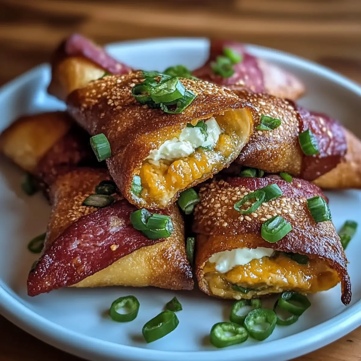 Jalapeño Popper Eggrolls Bacon-Wrapped Bites