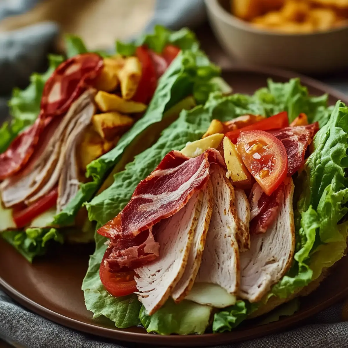 Keto Turkey Club Lettuce Wraps