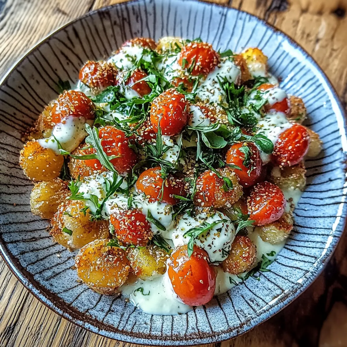 Knuspriger Gnocchi-Salat mit Joghurt-Dressing