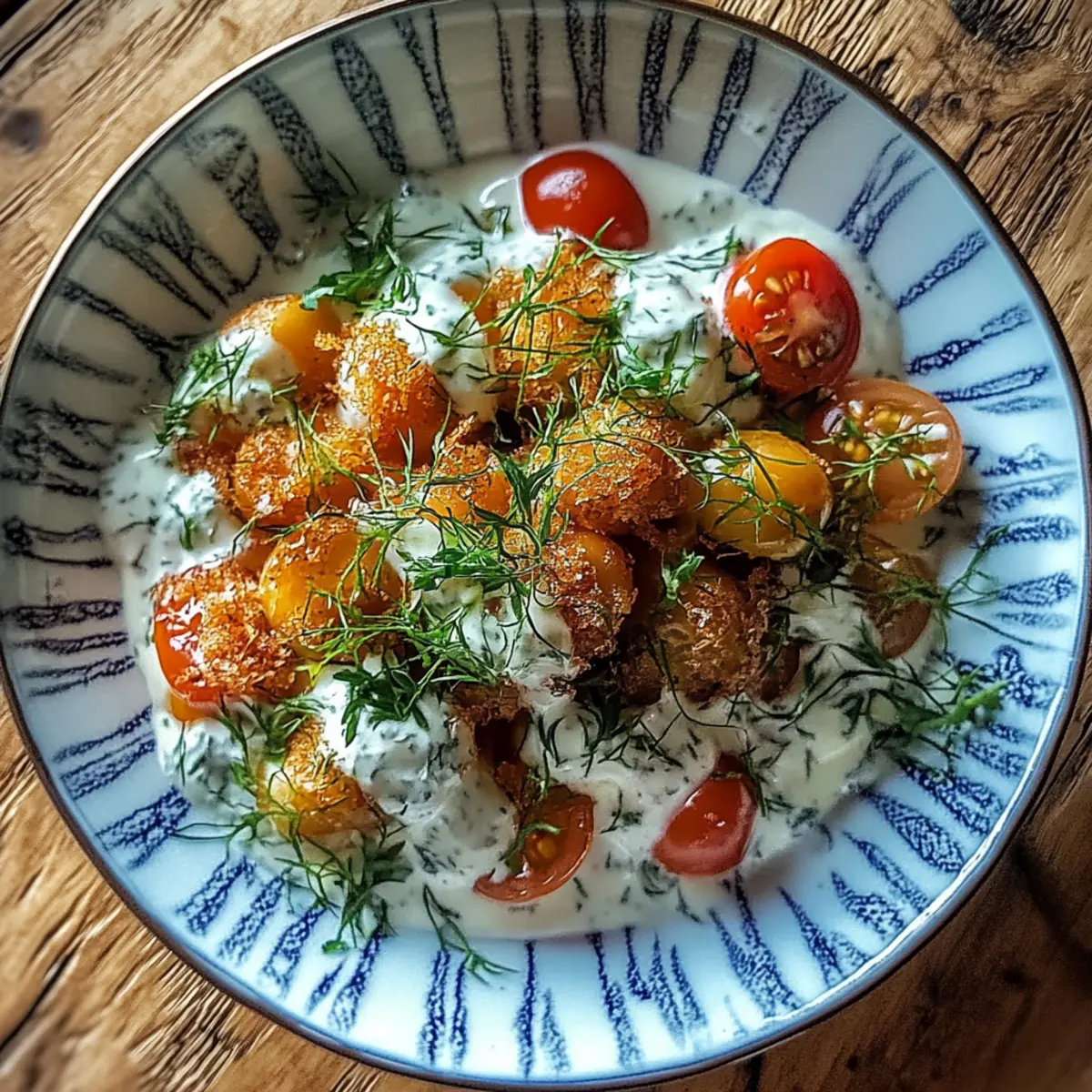 Knuspriger Gnocchi-Salat mit Joghurt-Dressing
