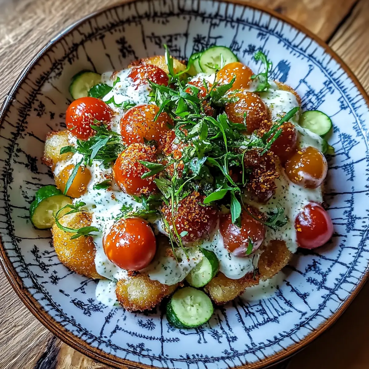 Knuspriger Gnocchi-Salat mit Joghurt-Dressing