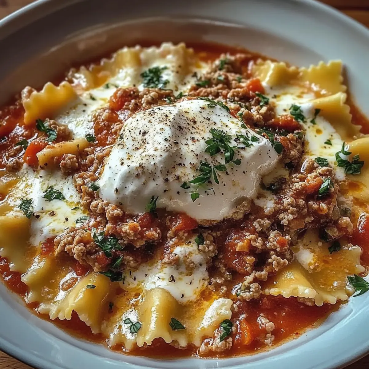 Lasagna Soup with Ricotta