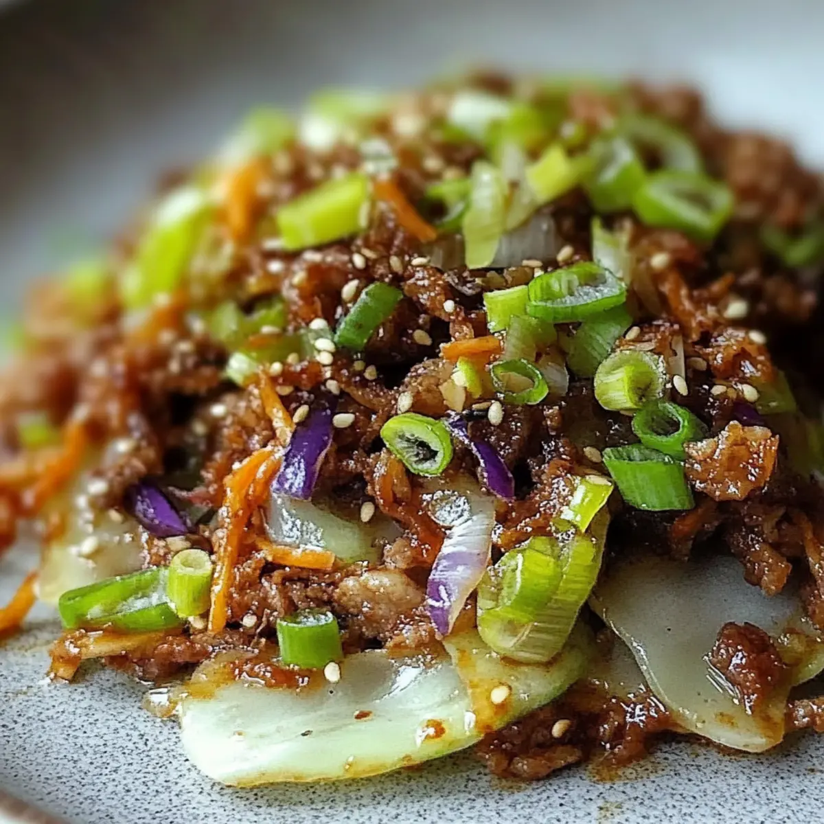 Low-Carb Mongolian Ground Beef and Cabbage