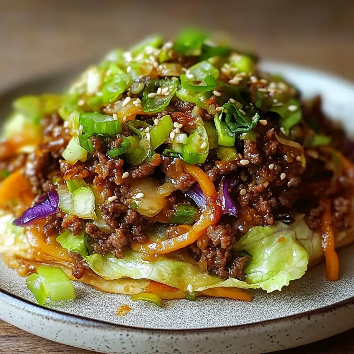 Low-Carb Mongolian Ground Beef and Cabbage