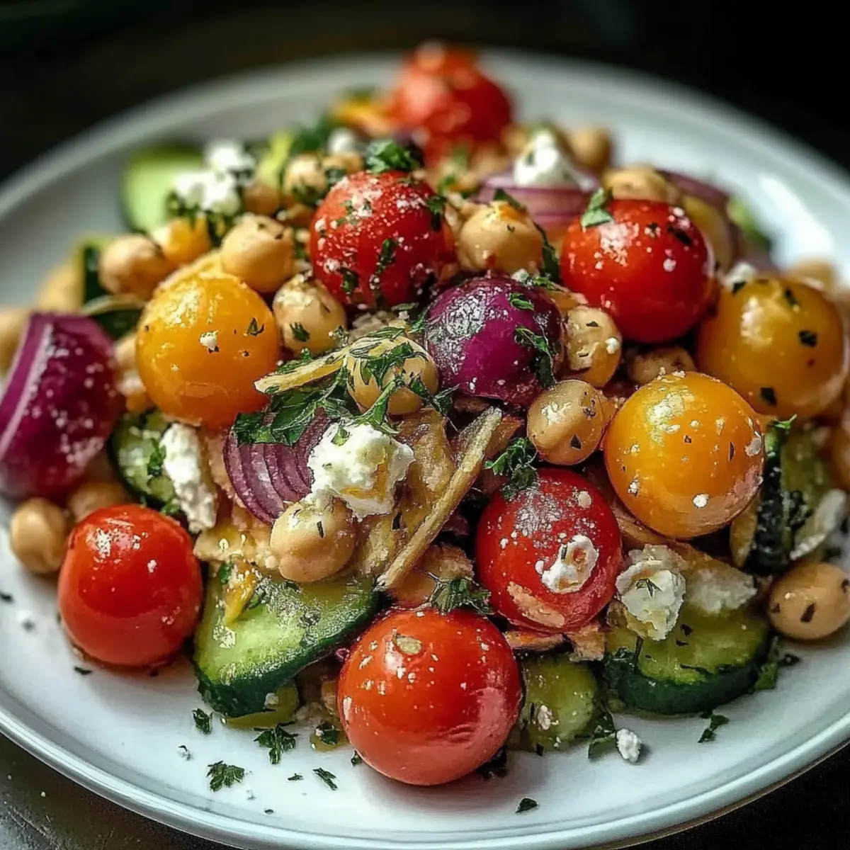 Mediterranean Chickpea Feta Salad