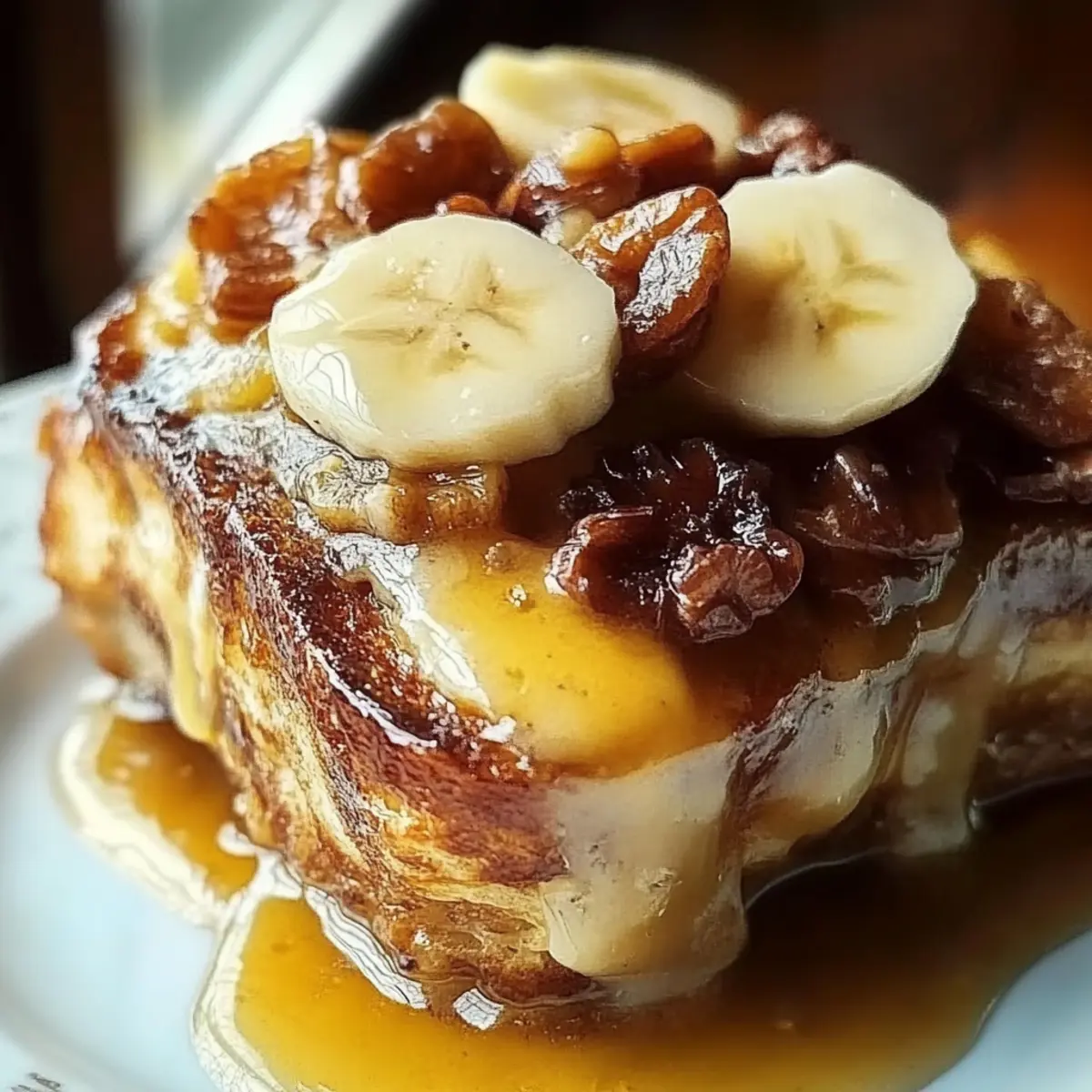 Overnight Baked Banana French Toast Casserole