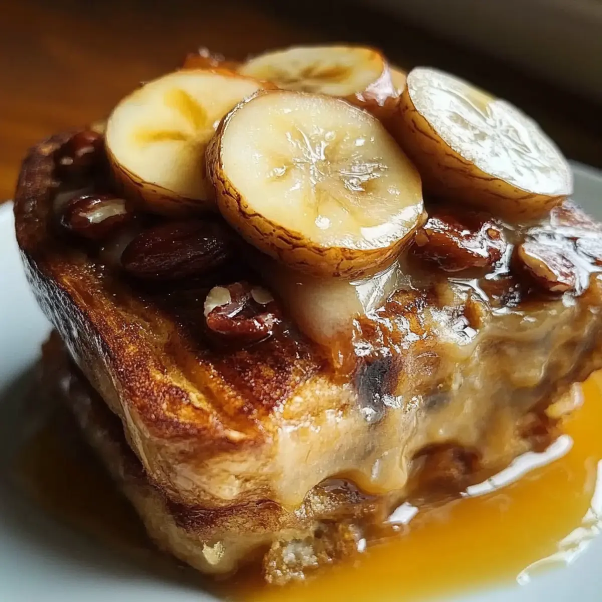 Overnight Baked Banana French Toast Casserole