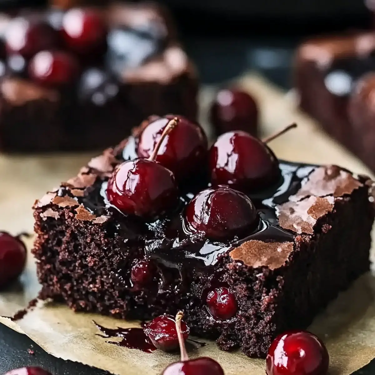 Roasted Cherry Brownies