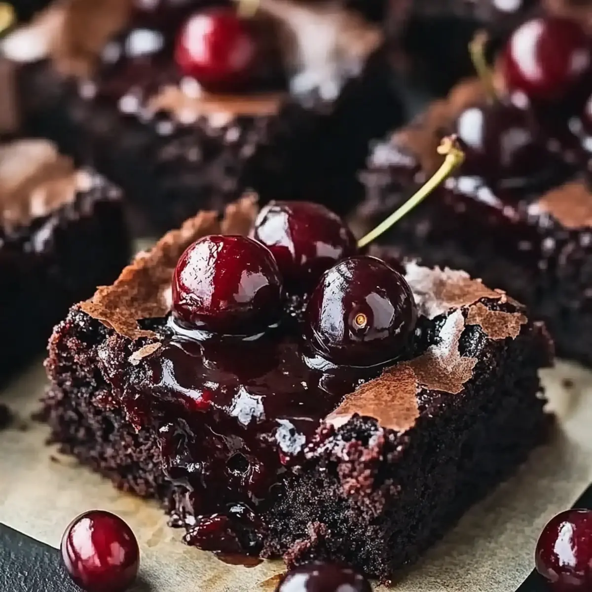Roasted Cherry Brownies