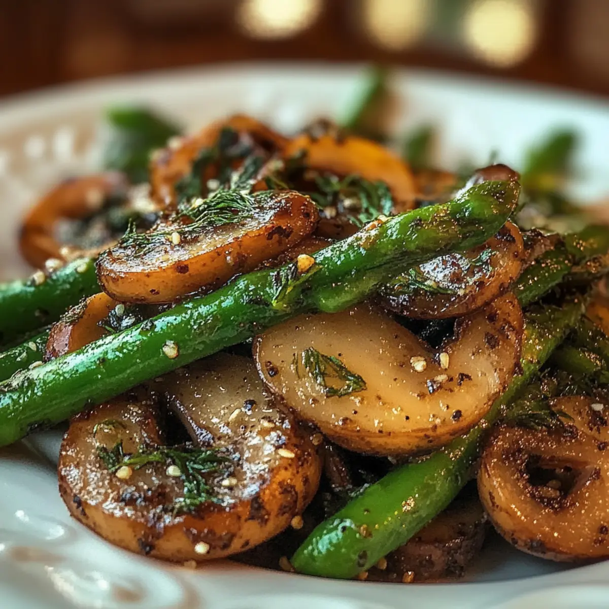 Sautéed Mushrooms and Green Beans